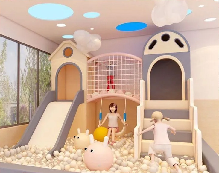 幼兒園室內(nèi)游樂(lè)場(chǎng)滑梯蹦床